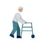 Motion artwork of elderly person walking using walker | Middleton PT